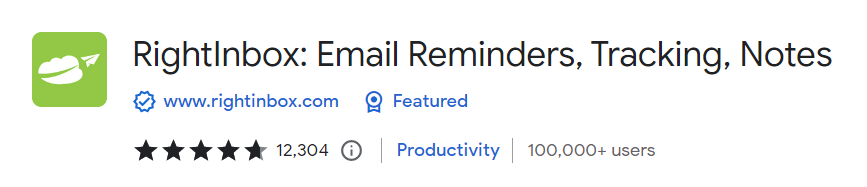 RightInbox - Email Reminders, Tracking Notes