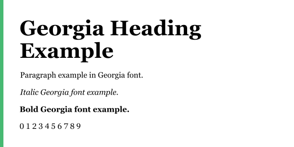 Georgia font example