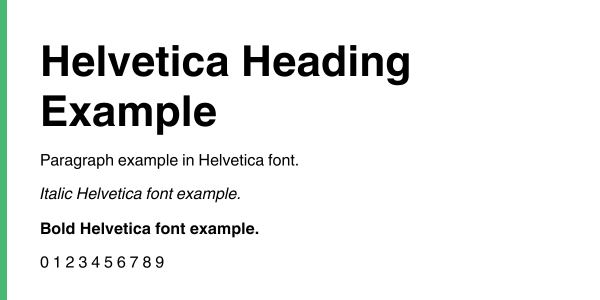 Helvetica font example