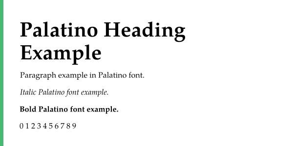 Palatino font example