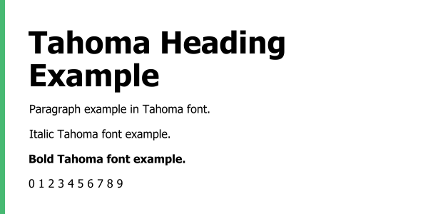 Tahoma font example