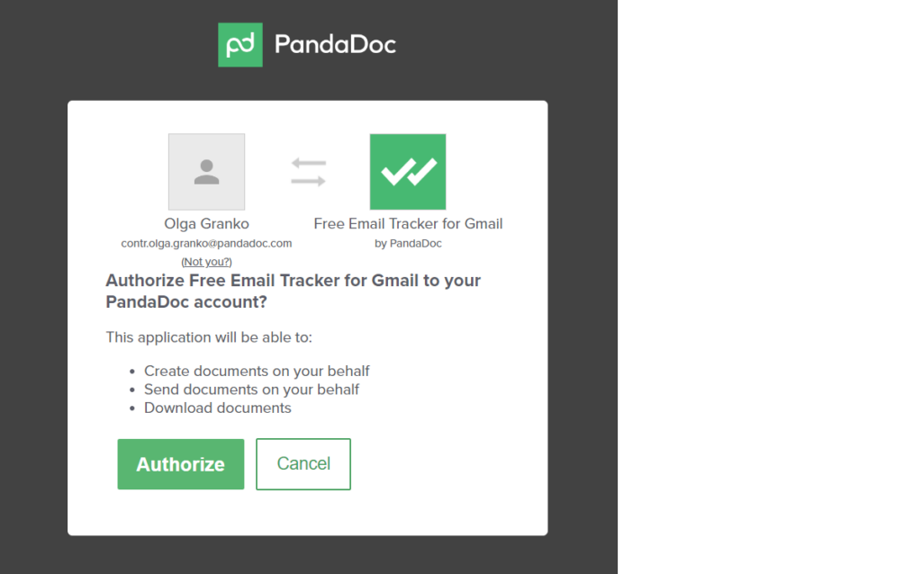 Free Email Tracker authorization