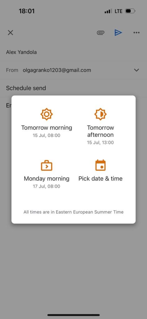 Choosing suggested times