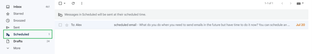 Scheduled email